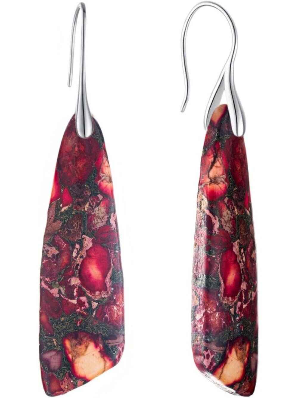 Boho Multicolor Dangle Drop Earrings - 925 Sterling Silver & Natural Imperial